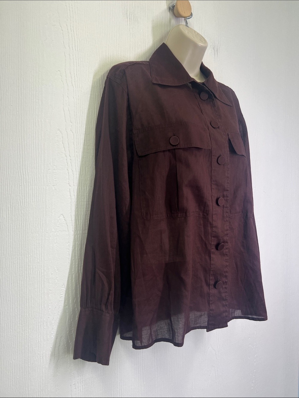 Madewell - Utility Pocket Button Down Lightweight Long Sleeve Blouse Size Medium - Picture 4 of 12